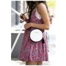 Кругла жіноча сумка-кроссбоді із натуральної шкіри чорно-білого кольору BlankNote Tablet 78614  - 7