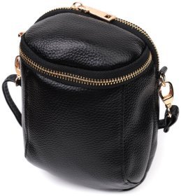 Компактна жіноча сумка з натуральної шкіри Vintage 2422338 Чорна