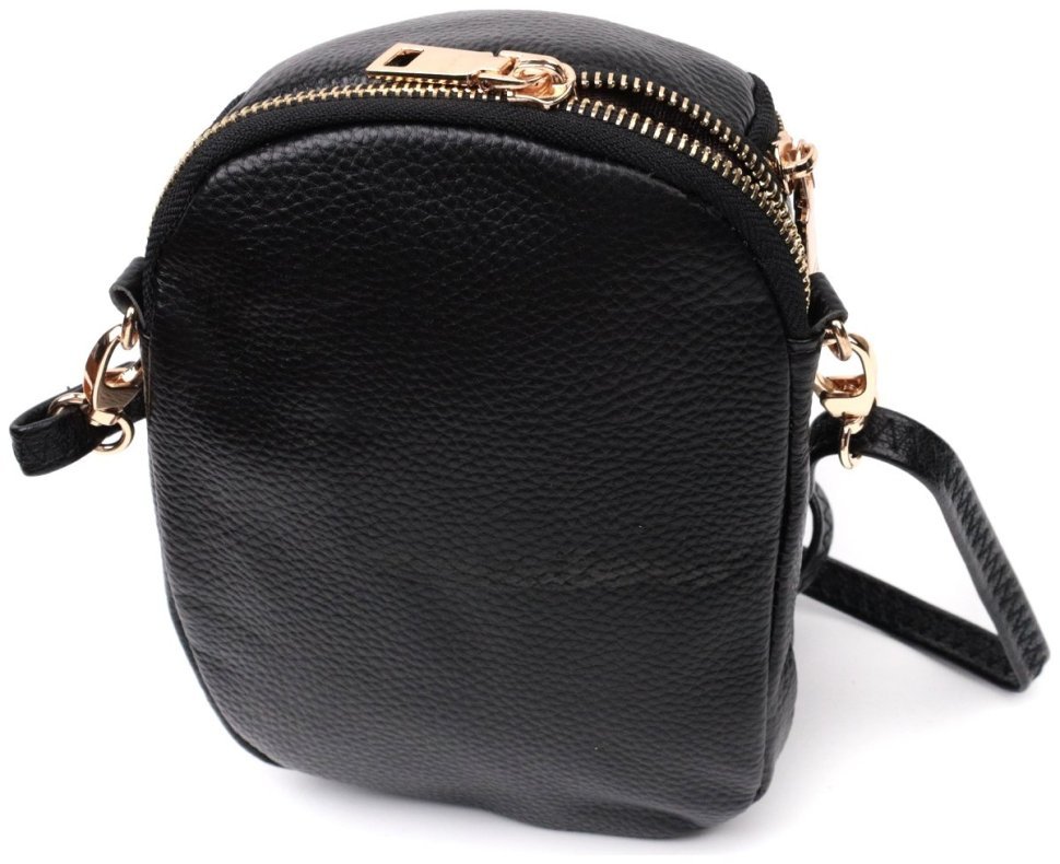 Компактна жіноча сумка з натуральної шкіри Vintage 2422338 Чорна фото №2 Компактна жіноча сумка з натуральної шкіри Vintage 2422338 Чорна modnotak фото №2