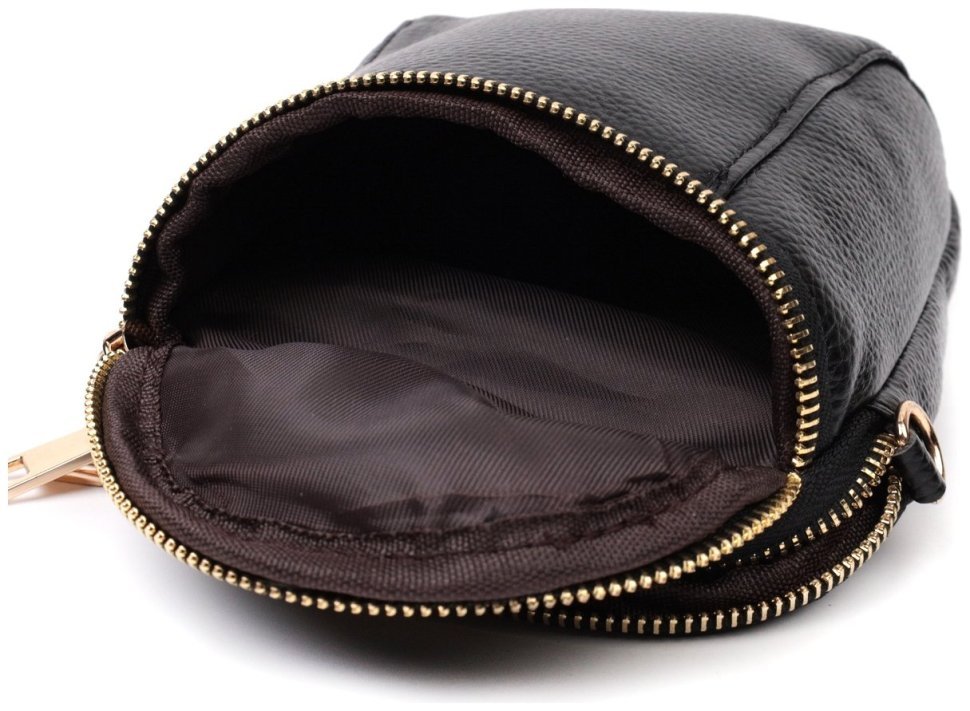 Компактна жіноча сумка з натуральної шкіри Vintage 2422338 Чорна фото №4 Компактна жіноча сумка з натуральної шкіри Vintage 2422338 Чорна modnotak фото №4