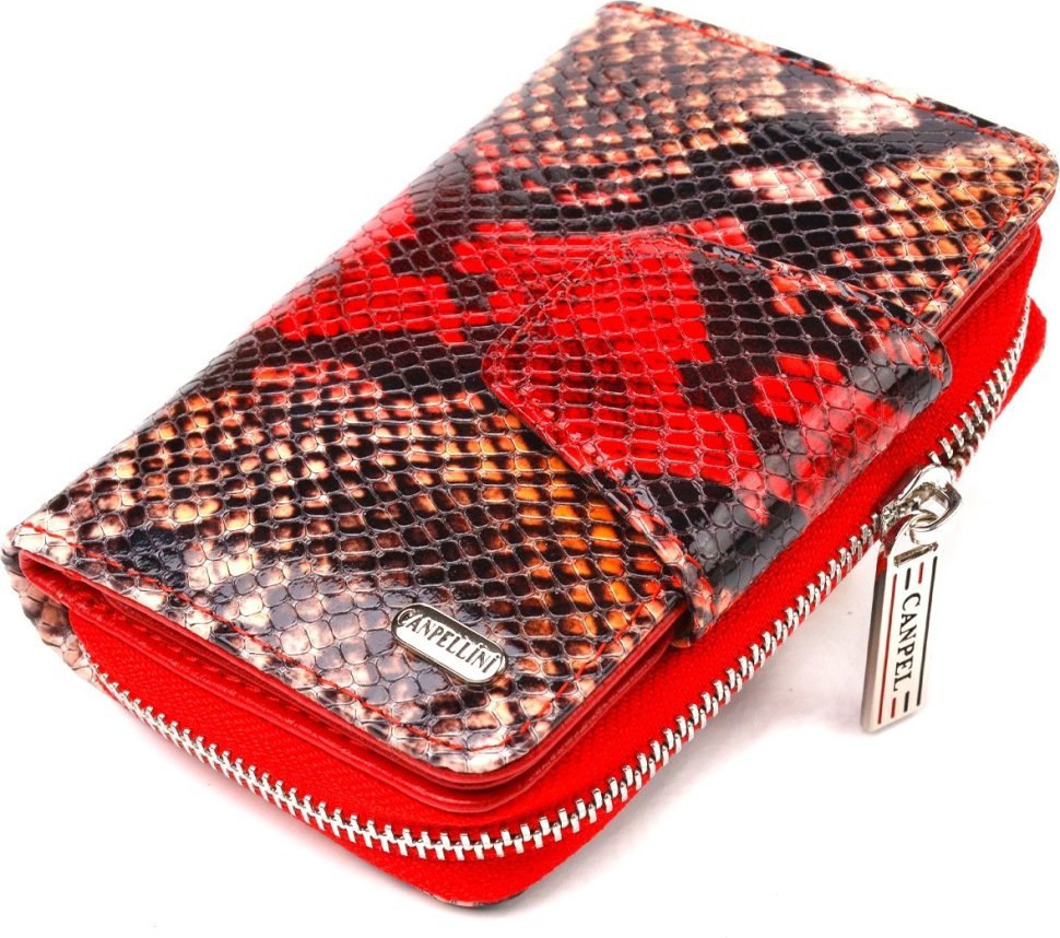 Фірмовий жіночий гаманець із натуральної фактурної шкіри під змію CANPELLINI (2421605)