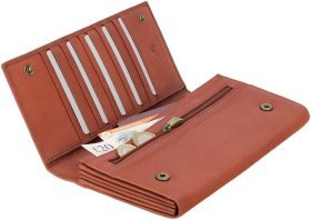 Коричневый дорожный кошелек из натуральной кожи с навесным клапаном Visconti Polo 68814