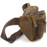 Светло-коричневая мужская сумка-бананка среднего размера из винтажной кожи Visconti 69014 - 2