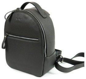 Міський жіночий рюкзак-сумка із фактурної шкіри у кольорі графіт BlankNote Groove S 79014