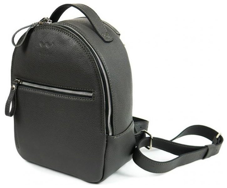 Міський жіночий рюкзак-сумка із фактурної шкіри у кольорі графіт BlankNote Groove S 79014