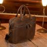 Темно-коричнева чоловіча ділова сумка з натуральної шкіри вантажного стилю Issa Hara (27046) - 1