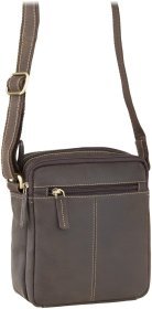 Кожаная мужская сумка-планшет коричневого цвета в стиле винтаж Visconti 69114