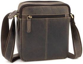 Кожаная мужская сумка-планшет коричневого цвета в стиле винтаж Visconti 69114