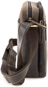 Кожаная мужская сумка-планшет коричневого цвета в стиле винтаж Visconti 69114