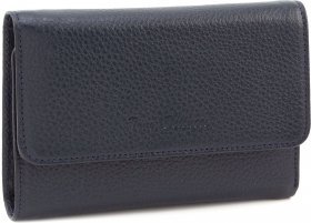 Місткий жіночий гаманець темно-синього кольору з натуральної шкіри Tony Bellucci (10841)