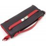 Чорно-червона жіноча сумка-клатч із натуральної шкіри з поворотною застібкою KARYA (19601) - 4