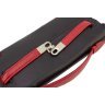 Черно-красная женская сумка-клатч из натуральной кожи с поворотной застежкой KARYA (19601) - 5