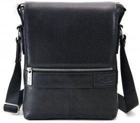 Чоловіча сумка-планшет з добротної натуральної шкіри чорного кольору Tom Stone (10995) - 2