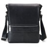 Мужская сумка-планшет из добротной натуральной кожи черного цвета Tom Stone (10995) - 2