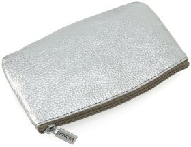 Срібляста містка ключниця з натуральної шкіри KARYA (15527)