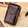 Поясная сумка-чехол для смартфона в коричневом цвете из натуральной кожи Bull (T1398) - 8