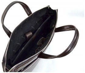 Темно-коричнева чоловіча сумка з натуральної шкіри під ноутбук та документи Desisan 80615