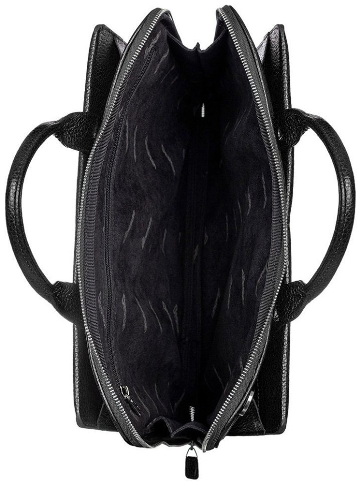 Мужской деловой портфель из натуральной кожи флотар в черном цвете Desisan 80715 modnotak фото №7