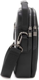 Чоловіча шкіряна сумка барсетка чорного кольору Leather Collection 90715