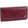 Горизонтальний жіночий гаманець з лакованої шкіри червоного кольору з клапаном на магнітах ST Leather 70815 - 1