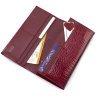 Горизонтальний жіночий гаманець з лакованої шкіри червоного кольору з клапаном на магнітах ST Leather 70815 - 6