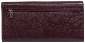 Бордовий жіночий гаманець із натуральної шкіри флотар із клапаном на кнопці Desisan 81215