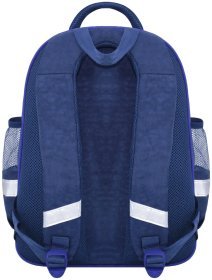Рюкзак школьный синего цвета с абстрактным принтом, ортопедический Bagland 111415