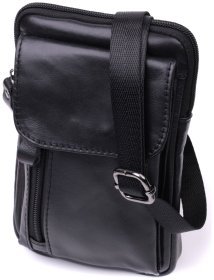 Вертикальна чоловіча сумка з натуральної шкіри на пояс або на плече Vintage 2422563