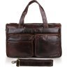 Добротная мужская сумка крупного размера из натуральной коричневой кожи VINTAGE STYLE (14243) - 3