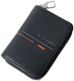 Картхолдер на молнии Beverly Hills из натуральной кожи Vip Collection 102515 (черный)
