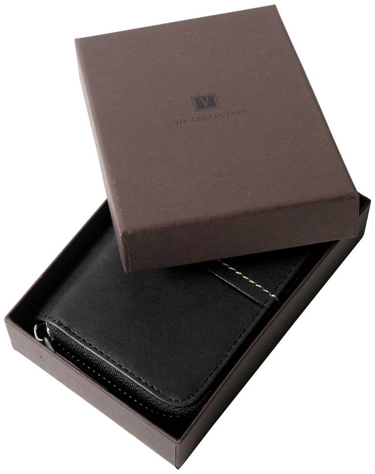 Картхолдер на молнии Beverly Hills из натуральной кожи Vip Collection 102515 (черный) modnotak фото №3