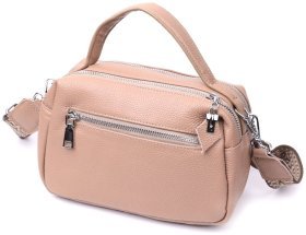 Женская прямоугольная сумка из кожи Vintage 22345 Бежевая