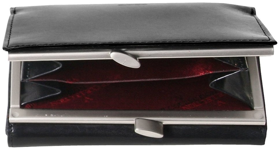 Жіночий шкіряний гаманець Prestige на кнопці Vip Collection 102615 (чорний) modnotak фото №4