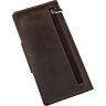 Вертикальный купюрник коричневого цвета из винтажной кожи на кнопке SHVIGEL (2416180) - 2