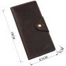 Вертикальный купюрник коричневого цвета из винтажной кожи на кнопке SHVIGEL (2416180) - 6