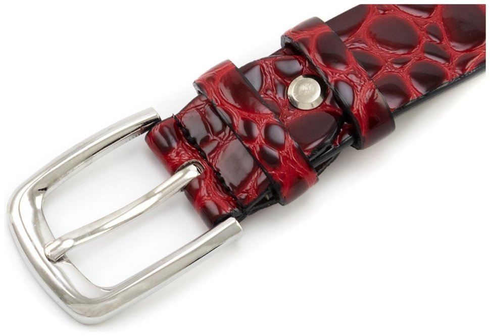 Женский ремень из лаковой кожи с фактурой под рептилию Remar 30120 красный фото №2 Женский ремень из лаковой кожи с фактурой под рептилию Remar 30120 красный modnotak фото №2