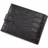 Мужское портмоне черного цвета из натуральной кожи с тиснением Bond Non (10651) - 3