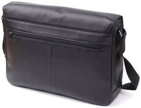 Мужская сумка-мессенджер из натуральной итальянской кожи в черном цвете Tony Perotti 103315