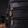 Маленькая мужская вертикальная сумка из натуральной кожи черного цвета Vintage (2421481) - 7