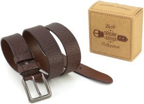 Универсальный итальянский ремень из кожи буйвола Gherardini 40676-GH.BRW.BUFF