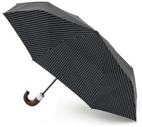 Зонт мужской Fulton Chelsea-2 G818 Black Steel (автомат, черный в серую полоску) 93815