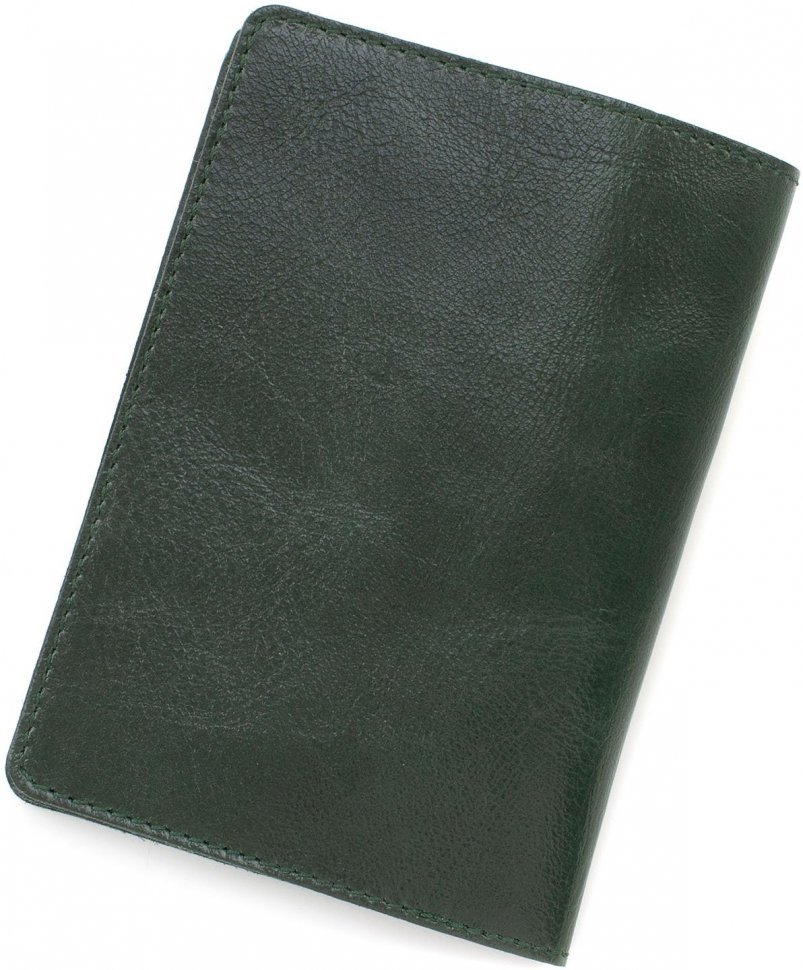 Зелена обкладинка для паспорта з глянсової шкіри ST Leather (16889)