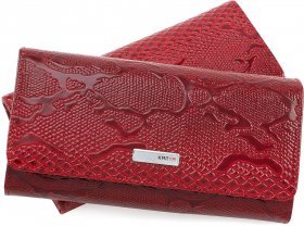 Классический кошелек красного цвета из лаковой кожи KARYA (1094-019)