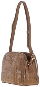 Жіноча шкіряна сумка з фактурною шкірою під крокодила Ashwood C57 рудого кольору 94215