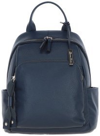 Жіночий рюкзак зі шкіри флотар на 1 містке відділення Ashwood X37 синього кольору 94415