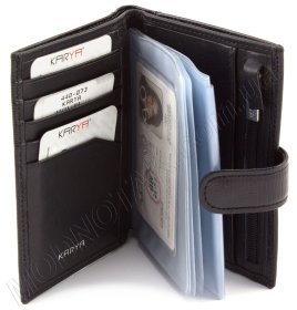 Обложка для документов с отделением для купюр и эффектным тиснением KARYA (17581)