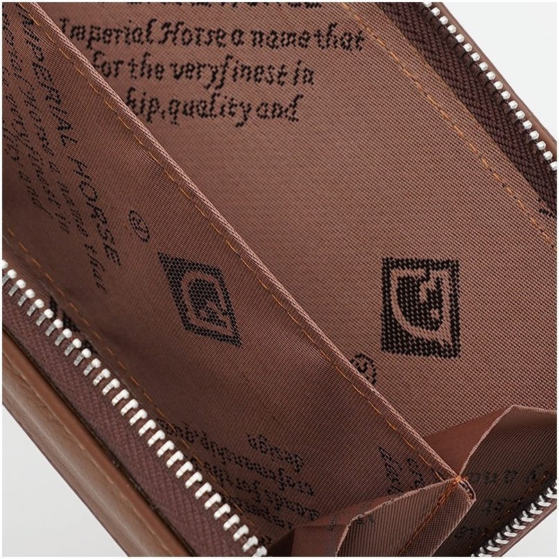 Вместительный женский кошелек из натуральной кожи коричневого цвета Horse Imperial 65015