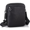 Мужская небольшая кожаная сумка через плечо в черном цвете Tiding Bag (21229) - 1
