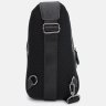 Мужской кожаный рюкзак-слинг черного цвета через плечо Keizer (56015) - 3