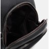 Чоловічий шкіряний рюкзак-слінг чорного кольору через плече Keizer (56015) - 5